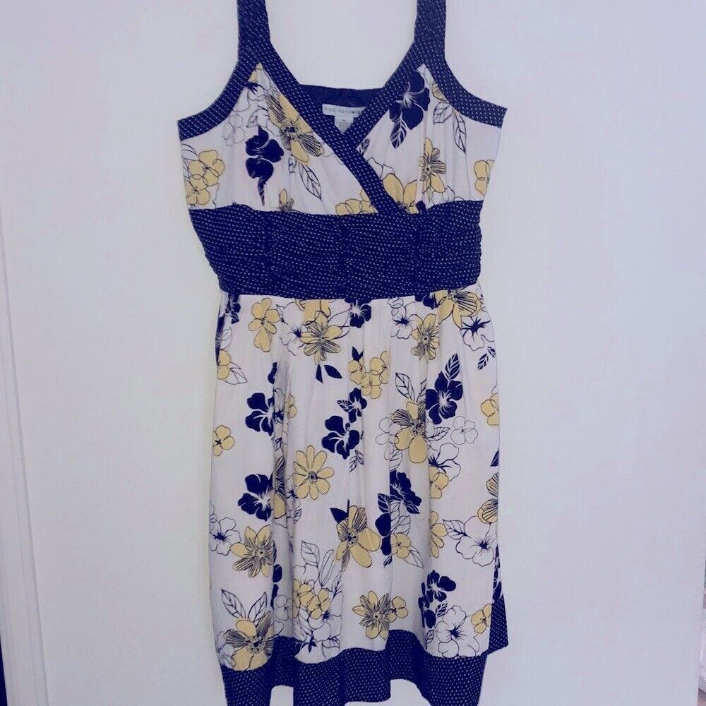 Madison Leigh women dress size 16 black yellow flowers